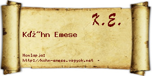 Kóhn Emese névjegykártya